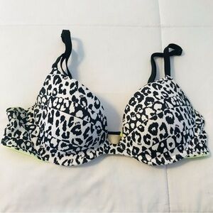 VS Victoria’s Secret PINK Leopard Print wear everywhere Demi Bra Size 32B 34A